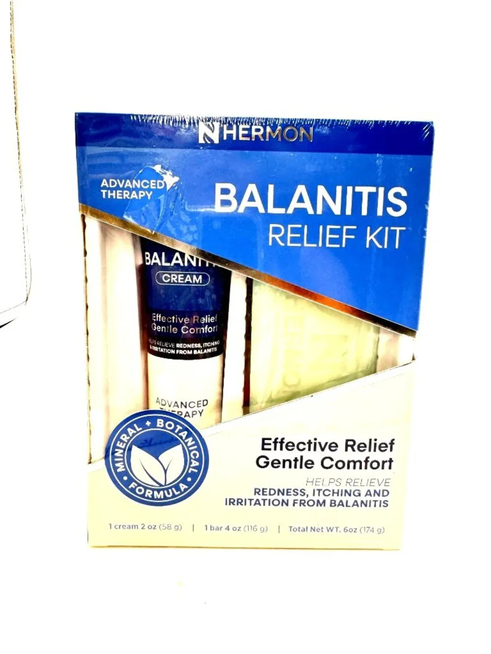 Hermon Balanitis Relief Kit 6oz Men Mineral Botanical Formula Redness Itching Ir